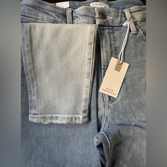 GOOD AMERICAN Good Waist Raw Hem Gradient Skinny Jeans Indigo 663 Size 10/30 - Picture 7 of 8
